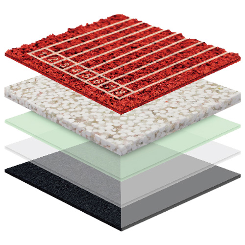 和平无缝预制型塑胶跑道渗水TPR喷面